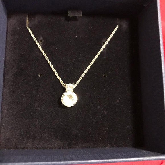 Attract Round White Rhodium Plating Necklace - Picture 6 of 6